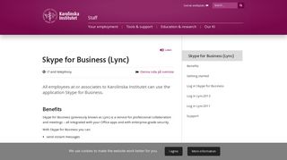 
                            9. Skype for Business (Lync) | Staff Portal | Karolinska Institutet