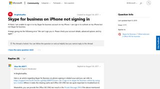 
                            12. Skype for business on iPhone not signing in - Microsoft Community