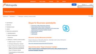 
                            11. Skype for Business opiskelijoille - Tietohallinto - Metropolia Confluence