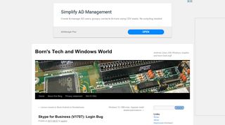 
                            8. Skype for Business (V1707): Login Bug | Born's Tech and Windows ...