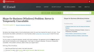 
                            11. Skype for Business (Windows) Problem: Server is Temporarily ...