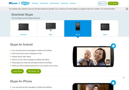 
                            7. Skype for Mobile - Use one account across all devices