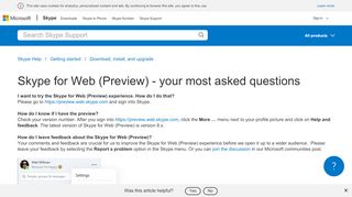 
                            2. Skype for Web (Preview) - your most asked questions | Skype Support