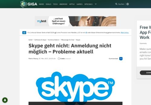 
                            5. Skype geht nicht: Anmeldung nicht möglich – Probleme aktuell – GIGA