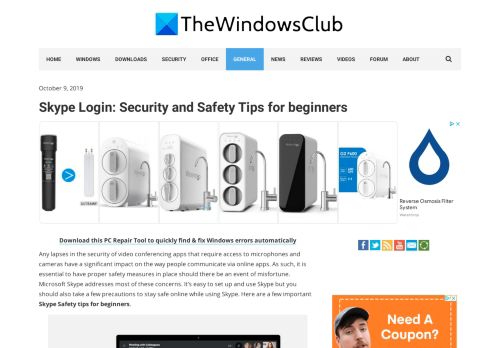 
                            10. Skype Login: Security and Safety Tips - The Windows Club