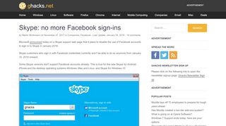 
                            10. Skype: no more Facebook sign-ins - gHacks Tech News