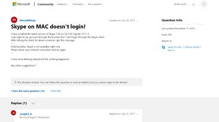 
                            10. Skype on MAC doesn't login! - Microsoft Community