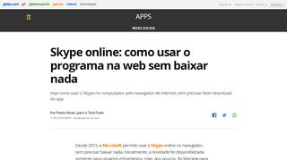 
                            4. Skype online: como usar o programa na web sem baixar nada ...