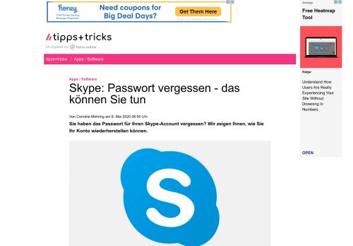 
                            4. Skype: Passwort vergessen - das können Sie tun - Heise