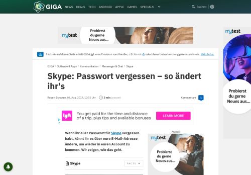 
                            9. Skype: Passwort vergessen – so ändert ihr's – GIGA