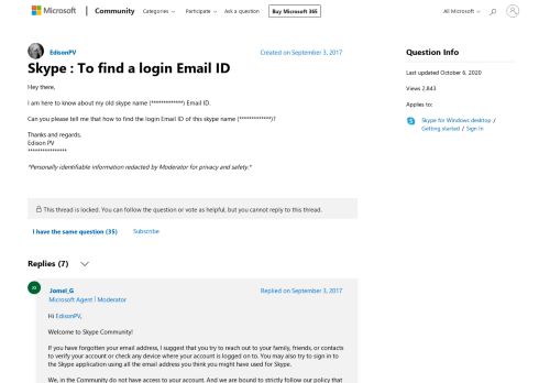 
                            3. Skype : To find a login Email ID - Microsoft Community