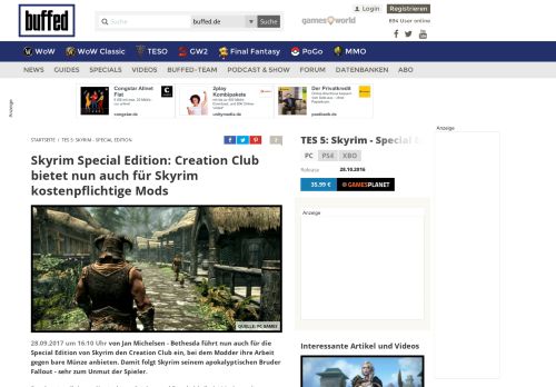 
                            11. Skyrim Special Edition: Creation Club bietet nun auch für Skyrim ...