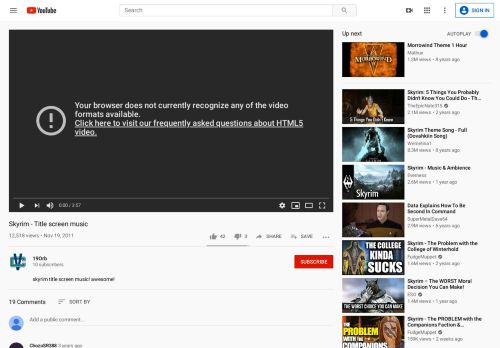 
                            2. Skyrim - Title screen music - YouTube