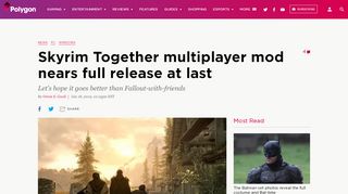 
                            13. Skyrim Together multiplayer mod nears full release at last - Polygon