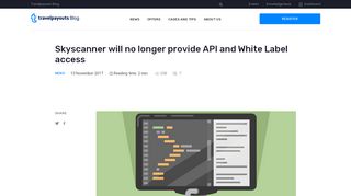 
                            13. Skyscanner will no longer provide API and White Label access