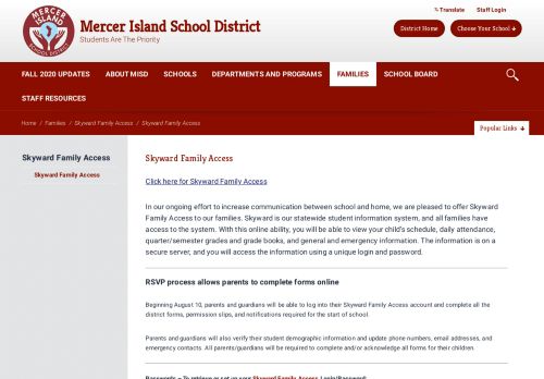 
                            9. Skyward Family Access - Mercer Island School District
