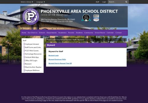 
                            12. Skyward - Phoenixville Area School District