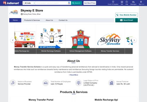 
                            9. Skyway E Store, Patna - Service Provider of Money Transfer Portal ...