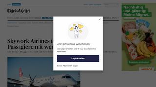
                            8. Skywork Airlines ist pleite – 11'000 Passagiere mit ... - Tagesanzeiger