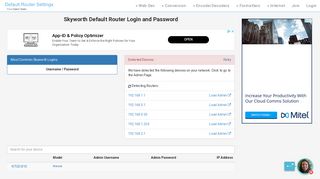 
                            1. Skyworth Default Router Login and Password - Clean CSS