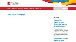 
                            6. slate login homepage | ORIGO Education Australia
