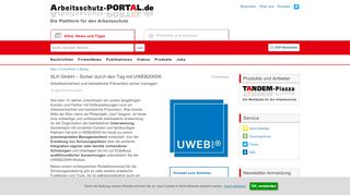 
                            10. SLH GmbH: Software UWEB2000® im Arbeitsschutz-Portal