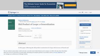 
                            11. Slid Product of Loops: a Generalization | SpringerLink