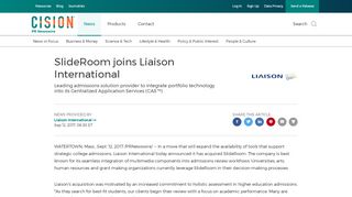 
                            8. SlideRoom joins Liaison International - PR Newswire