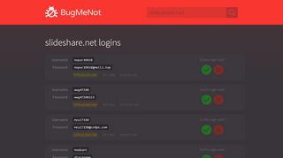 
                            10. slideshare.net passwords - BugMeNot