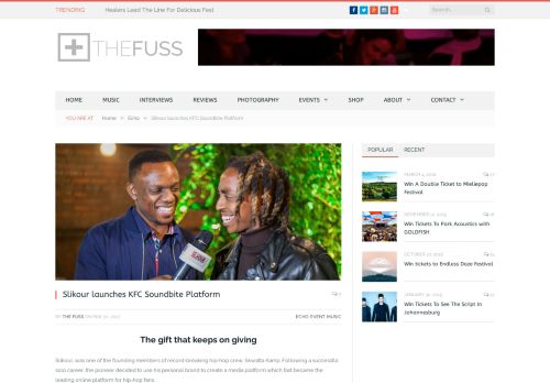 
                            10. Slikour launches KFC Soundbite Platform - The Fuss