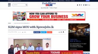 
                            7. SLIM signs MOU with XpressJobs.lk - Daily Mirror - Sri Lanka Latest ...