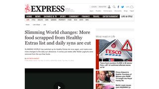 
                            8. Slimming World daily syns cut: SW has scrapped these foods from ...