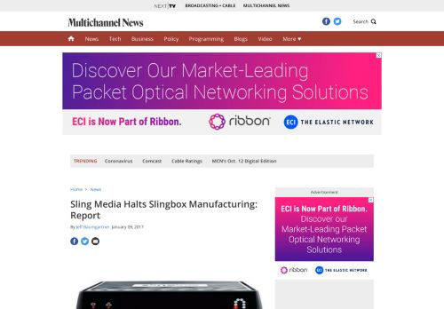 
                            10. Sling Media Halts Slingbox Manufacturing: Report - Multichannel