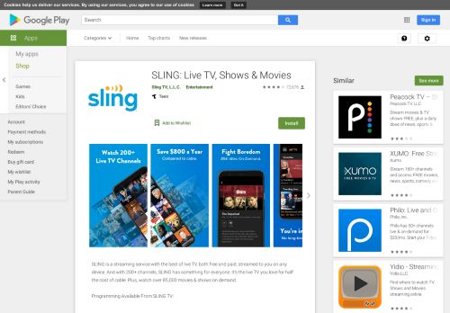 
                            8. Sling TV: Get Live TV Streaming for $25/mo - Apps on ...