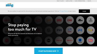 
                            13. Sling TV: Live TV Streaming Services - Online