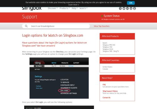 
                            2. Slingbox.com - Login options for Watch on Slingbox.com
