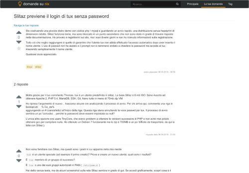 
                            13. Slitaz previene il login di tux senza password - domande su nix