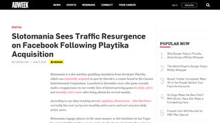 
                            13. Slotomania Sees Traffic Resurgence on Facebook Following ...