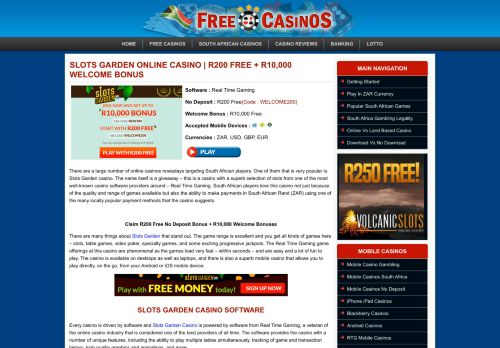 
                            7. Slots Garden Online Casino | R200 Free + R10,000 Welcome Bonus