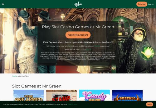 
                            3. Slots Online - 300+ Slot Games - £100 Bonus at Mr Green Now