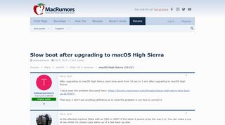 
                            7. Slow boot after upgrading to macOS High Sierra | MacRumors Forums