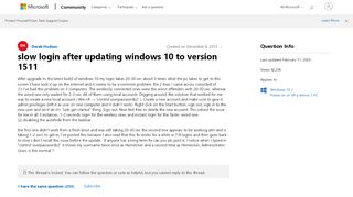 
                            2. slow login after updating windows 10 to version 1511 - Microsoft ...