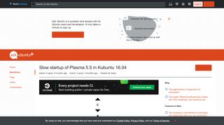 
                            2. Slow startup of Plasma 5.5 in Kubuntu 16.04 - Ask Ubuntu