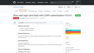 
                            1. Slow user login (and load) with LDAP authentication · Issue #26903 ...