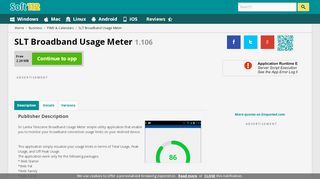 
                            13. SLT Broadband Usage Meter 1.106 Free Download