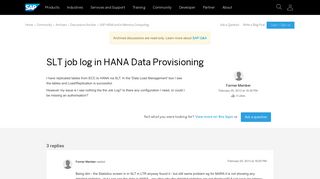 
                            10. SLT job log in HANA Data Provisioning - archive SAP