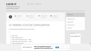 
                            9. SLT Webmail Outlook Configuration | LuciD IT