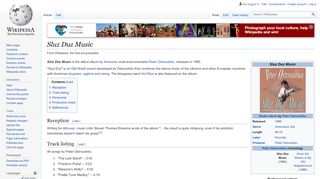
                            12. Sluz Duz Music - Wikipedia