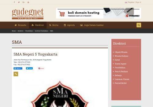 
                            9. SMA Negeri 5 Yogyakarta Yogya | GudegNet