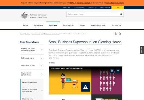 
                            1. Small Business Superannuation Clearing House | Australian ...